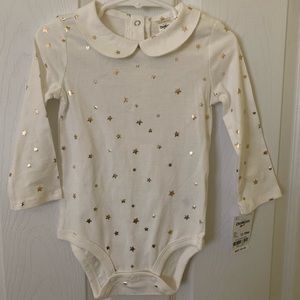 NWT OshKosh cream long sleeved bodysuit